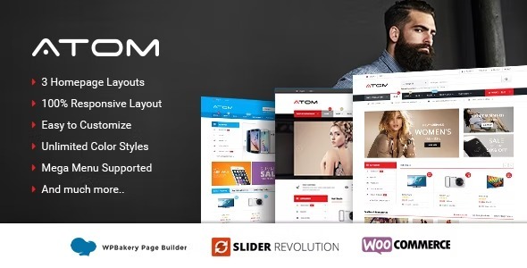 Atom Responsive WooCommerce WordPress Theme Nulled