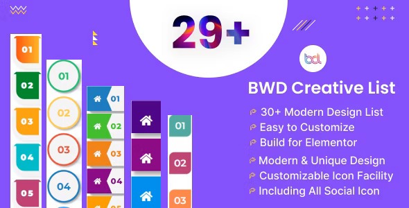 BWD Creative List addon for elementor Nulled Free Download
