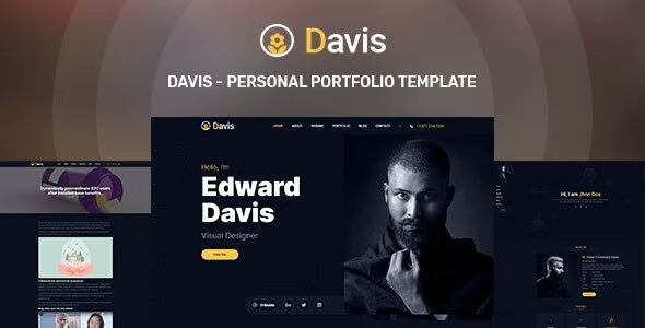 Davis Personal portfolio template Nulled
