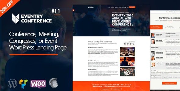 Eventry Nulled Conference Meetup Landing Page WordPress Theme Free Download