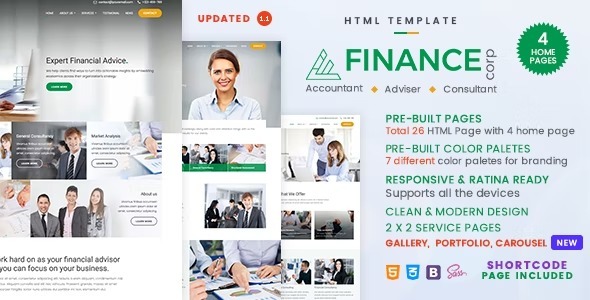 Finance Corp A Financial Services & Business Consulting Template Nulled