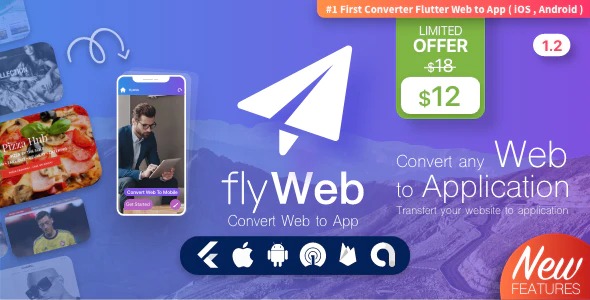 FlyWeb for Web to App Convertor Flutter + Admin Panel Nulled Free Download