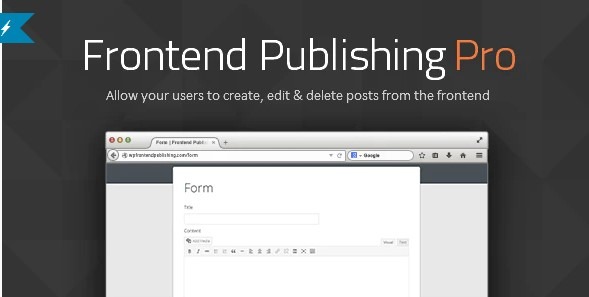 Frontend Publishing Pro Nulled WordPress Post Submission Plugin Free Download