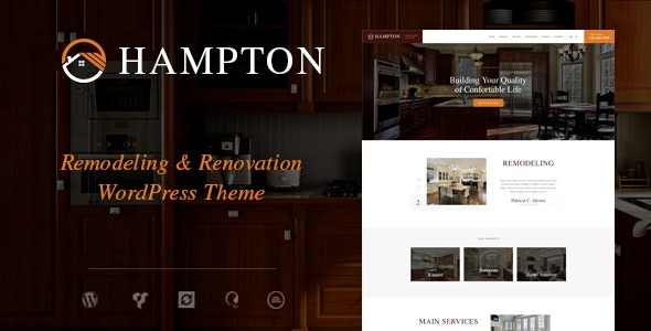 Hampton Nulled Home Design and House Renovation WordPress Theme Free Download