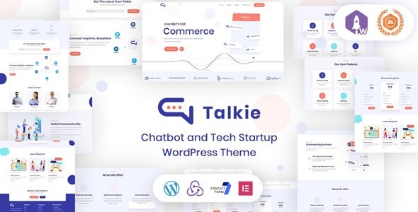 Talkie Chatbot and Tech Startup WordPress Theme Nulled