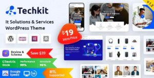Techkit GPL Technology & IT Solutions WordPress Theme Free Download