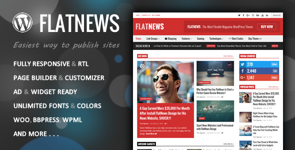 free download FlatNews – Responsive Magazine WordPress Theme nulled