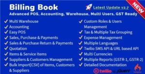 Billing Book Nulled Advanced POS, Inventory, Accounting, Warehouse, Multi Users, GST Ready Free Download