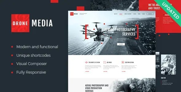 Drone Media Nulled Aerial Photography & Videography WordPress Theme Free Download