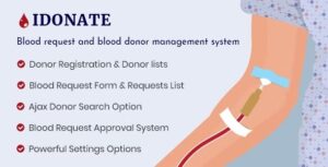 IDonatePro Free Download Blood Donation, Request And Donor Management WordPress Plugin Nulled