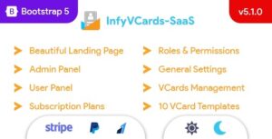 InfyVCards-SaaS - Multi User Digital Business Card Builder SaaS - VCards Nulled