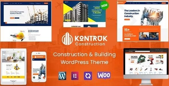 KonTruk Nulled Construction & Building Elementor WordPress Theme Free Download