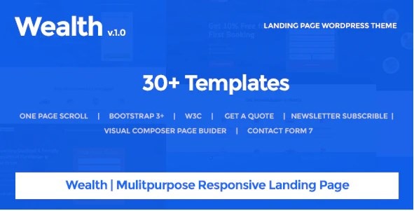Wealth Multi Purpose Landing Page WordPress Theme Nulled