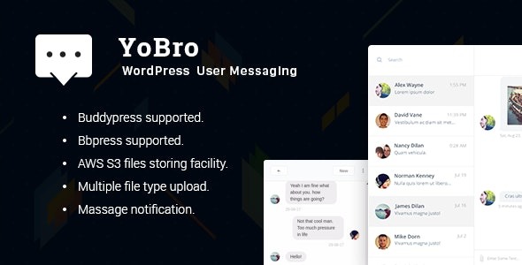 YoBro Nulled WordPress Private Messaging Plugin Free Download