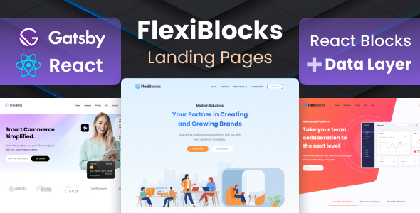 free download FlexiBlocks - React Gatsby Landing Page Templates nulled