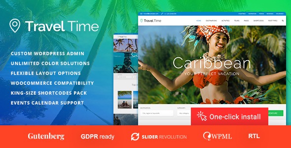free download Travel Time - Tour and Hotel WordPress Theme nulled