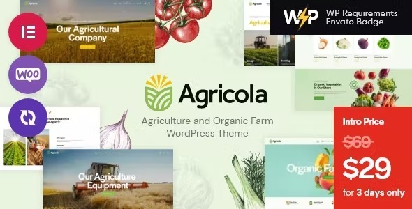 Agricola Agriculture and Organic Farm WordPress Theme Nulled