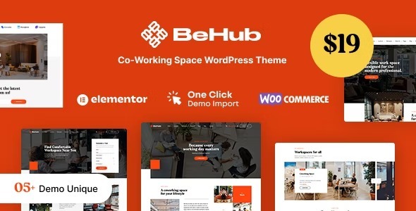 BeHub Nulled Coworking Space WordPress Theme Free Download