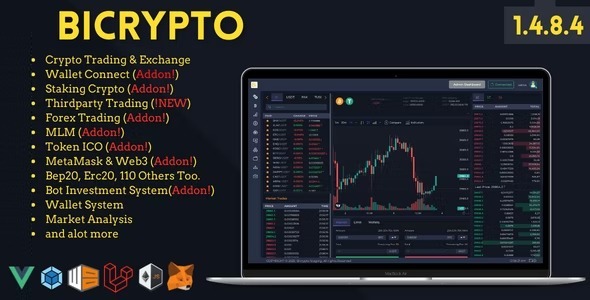 Bicrypto Crypto Trading Platform, Exchanges, KYC, Charting Library, Wallets, Binary Trading, News Nulled Free Download