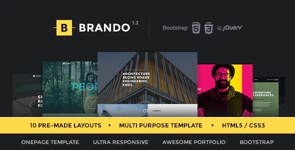 Brando Responsive & Multipurpose OnePage Template Nulled