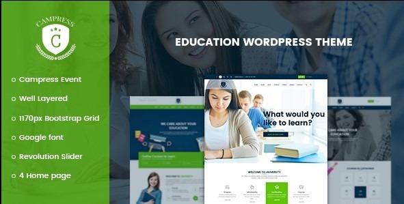 Campress Responsive Education Event WordPress Theme Nulled