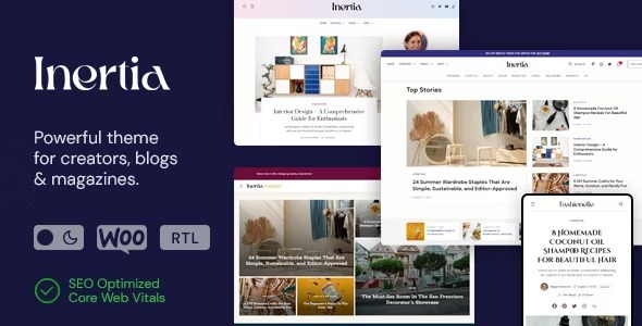 Inertia – Multipurpose Magazine & Blog WordPress Theme Nulled