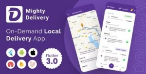 MightyDelivery On Demand Local Delivery System Flutter App Courier Company Courier App Nulled