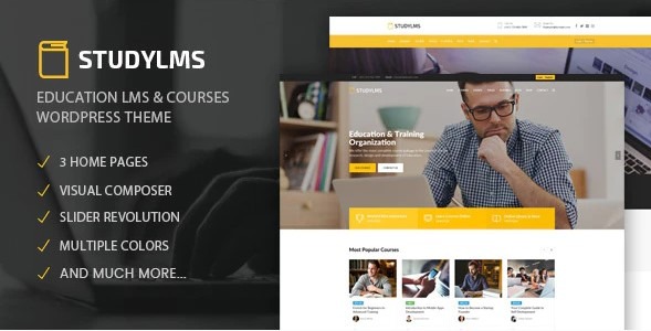 Studylms Education LMS & Courses WordPress Theme Nulled