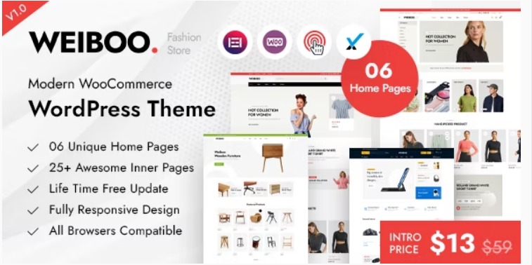 Weiboo Nulled Multipurpose WooCommerce Theme Free Download