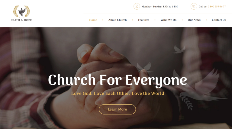 free download Faith & Hope A Modern Church & Religion Non-Profit WordPress Theme nulled
