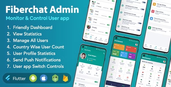 free download Fiberchat ADMIN App Android & iOS Control & Monitor Fiberchat User Whatsapp Clone App nulled