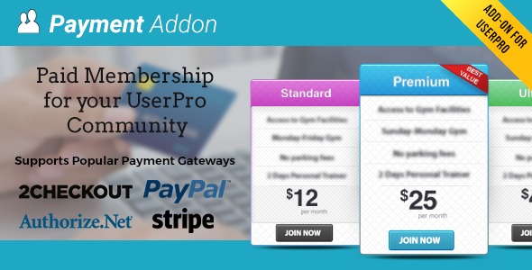 Payment Addon for UserPro Nulled Free Download