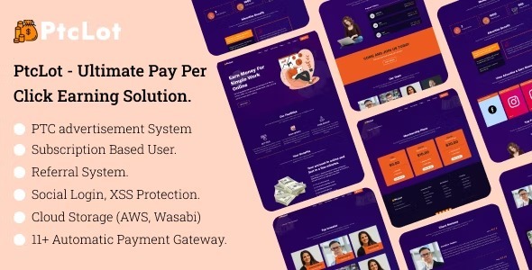 PtcLot Ultimate Pay Per Click Earning Solution Nulled Free Download