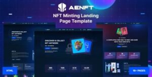free download Aenft - NFT Minting or Collection Landing Page HTML Template nulled
