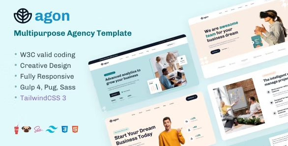 free download Agon - Multipurpose Agency TailwindCSS Template nulled
