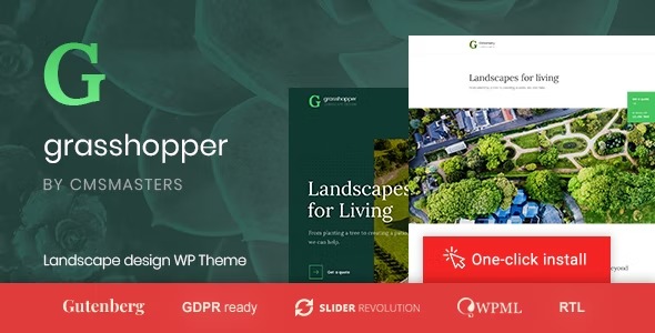 free download Grasshopper - Landscape Design and Gardening Services WP Theme nulled