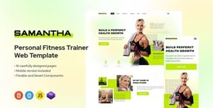 free download Samantha - Personal Trainer & Fitness Gym Template nulled