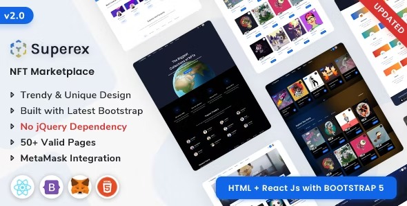 free download Superex - NFT Marketplace (HTML + React Js) nulled